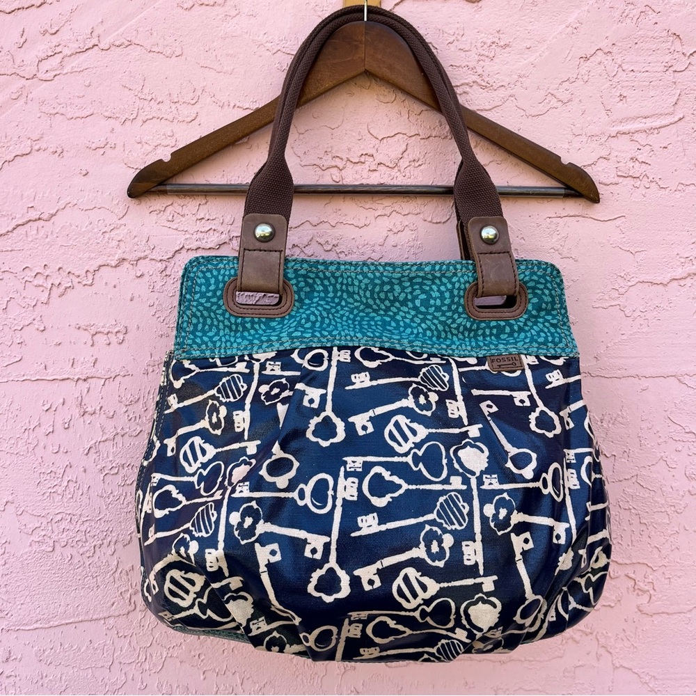 Vintage Fossil Key Per Handbag Shopper Surf Beach 90s Y2K